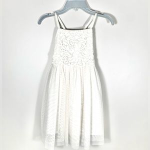 Girls Lace and Tulle Dress in Ivory